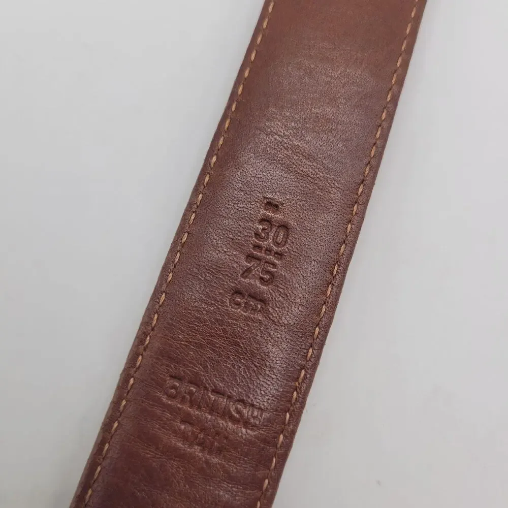 VTG Coach Belt Mens 30 Brown Leather English Bridle Dress Silver Buckle USA 5900